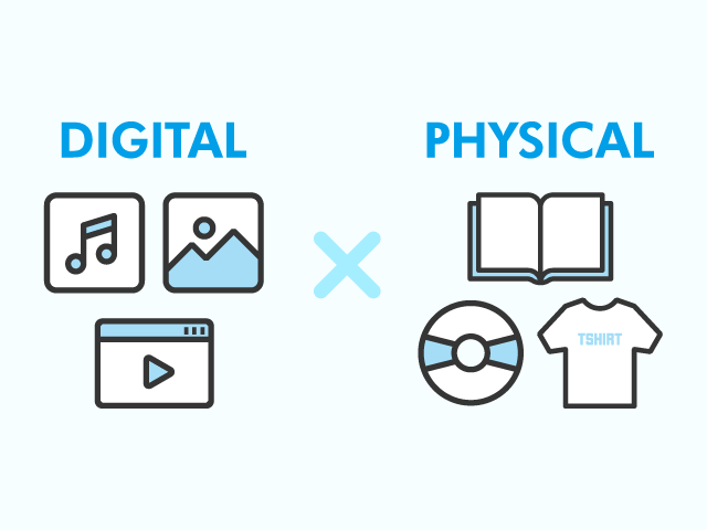 デジタル商材×フィジカル商材の組み合わせ販売が可能のイメージイラスト